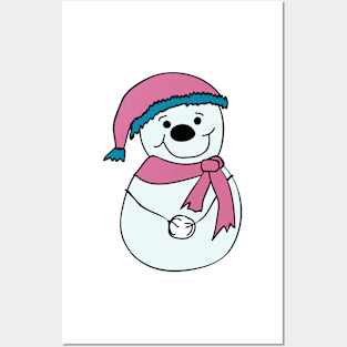 Happy snowman Posters and Art